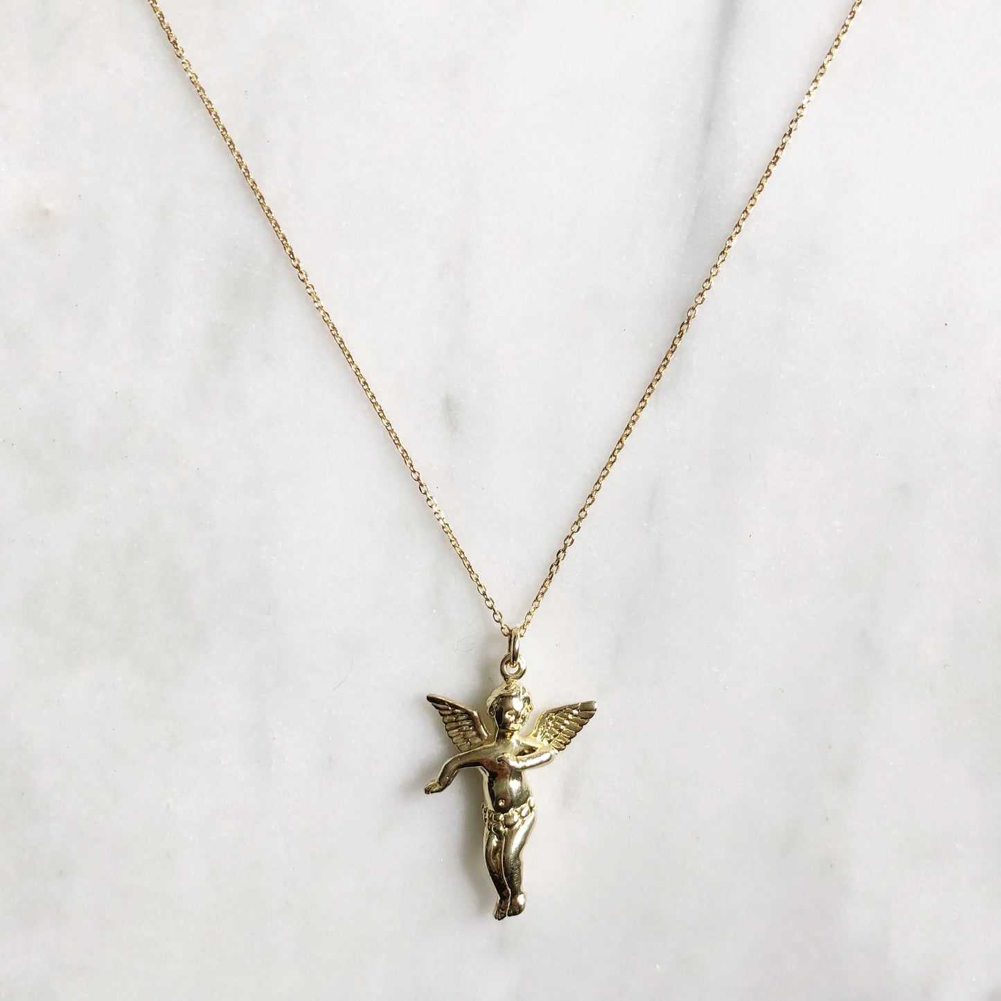 Gold Guardian Angel Necklace - good charma