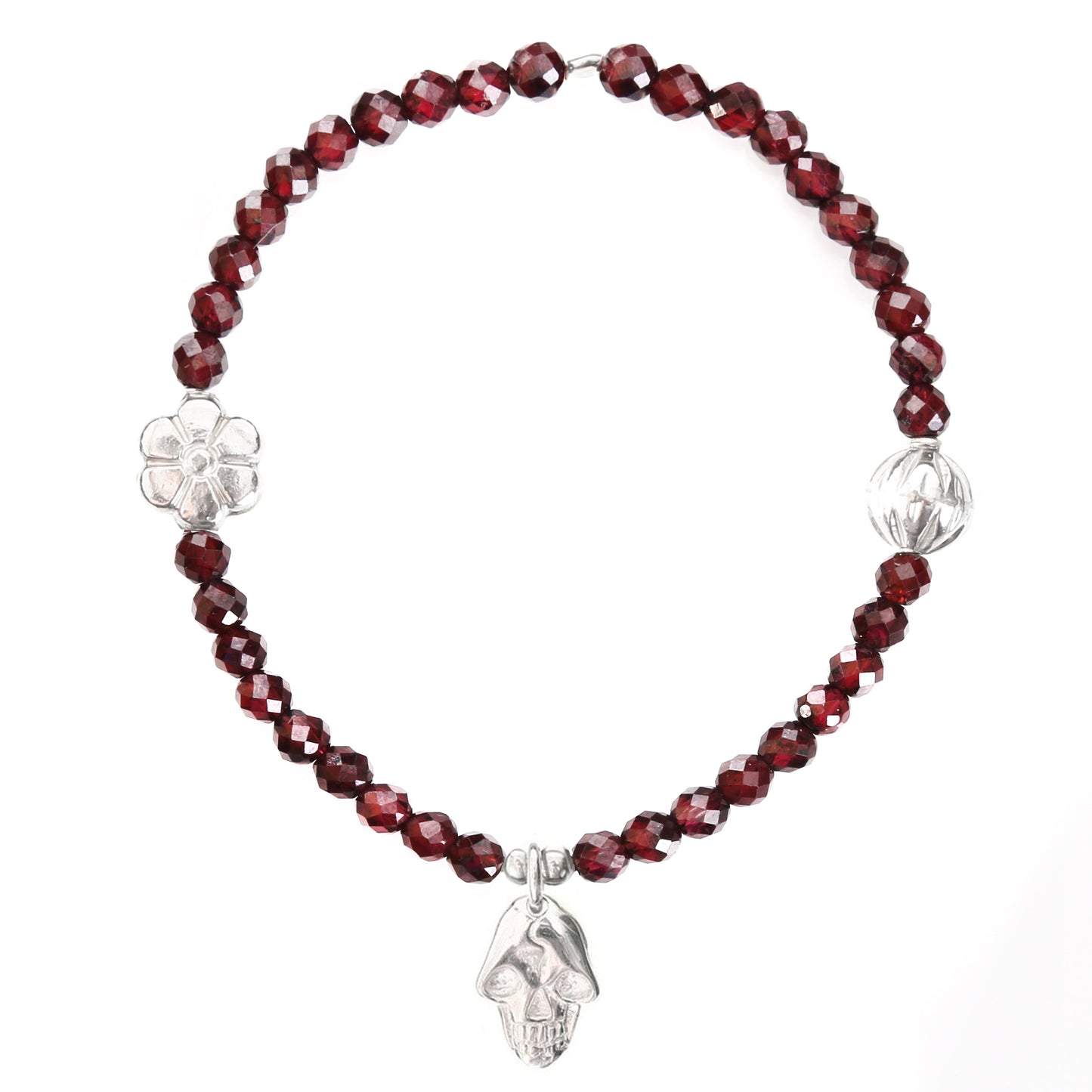 Skull (Mini) Charm Gemstone Bracelet