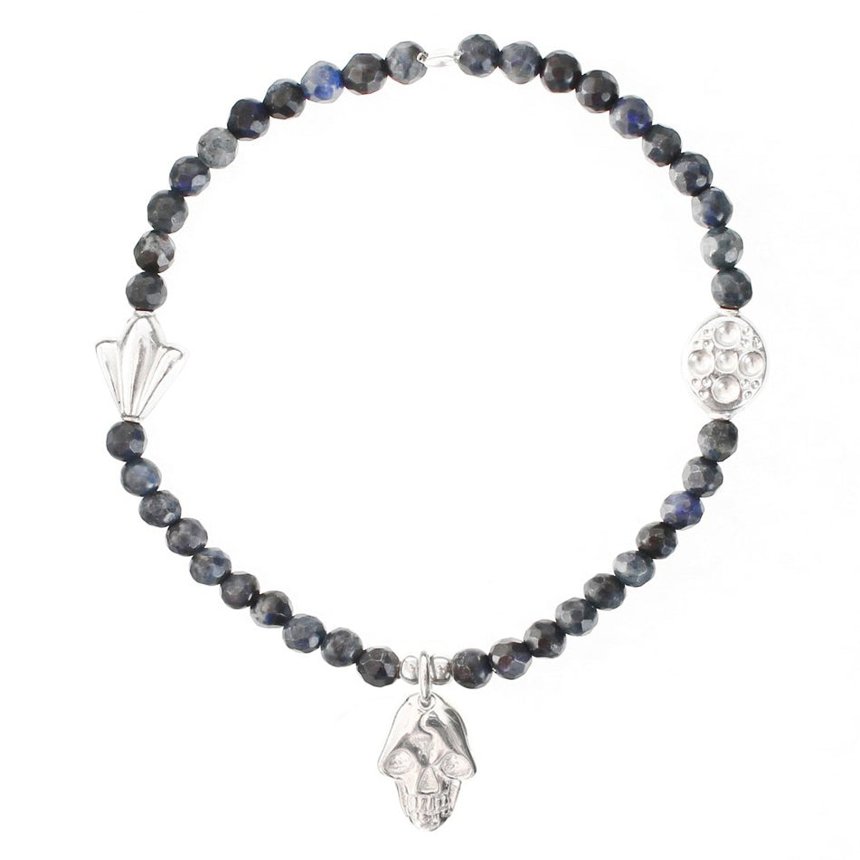 Skull (Mini) Charm Gemstone Bracelet