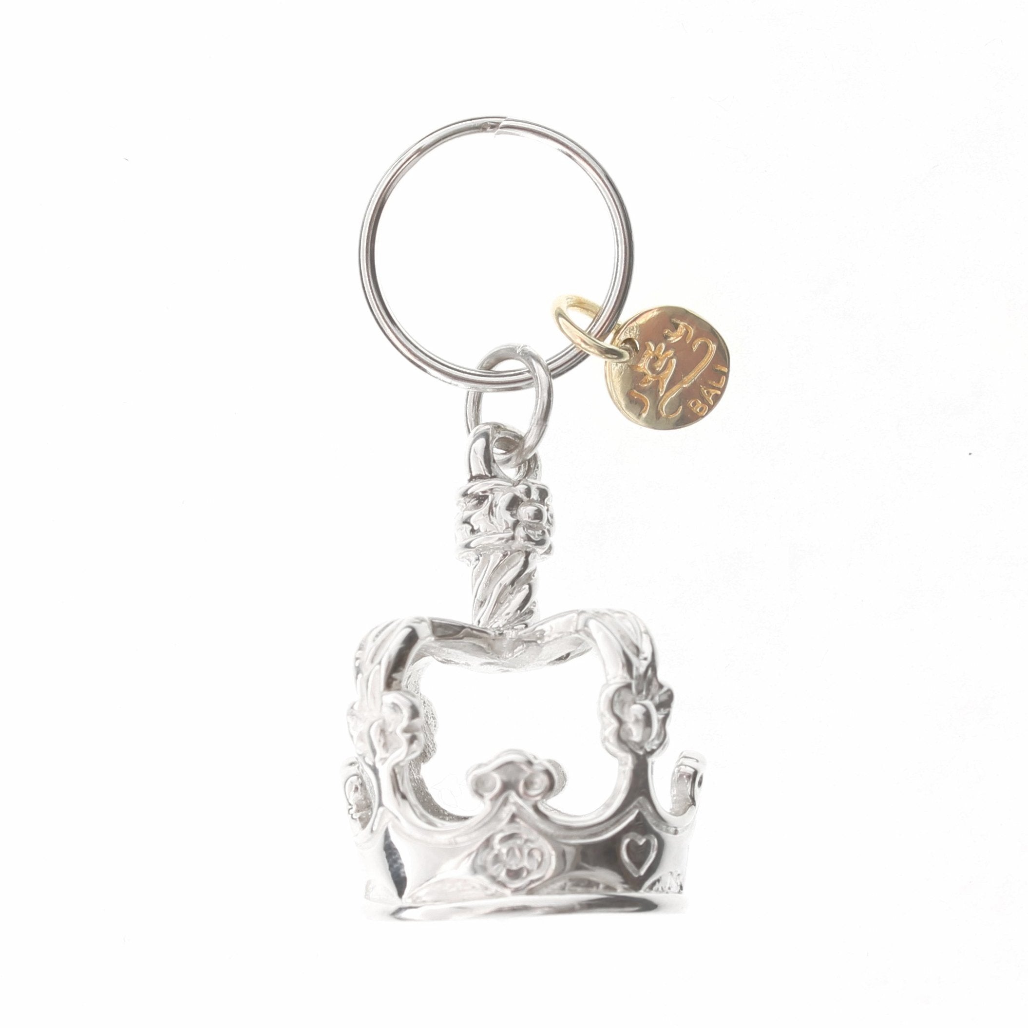 Dog Charma by Good Charma Sterling Silver Crown Charm Key Ring