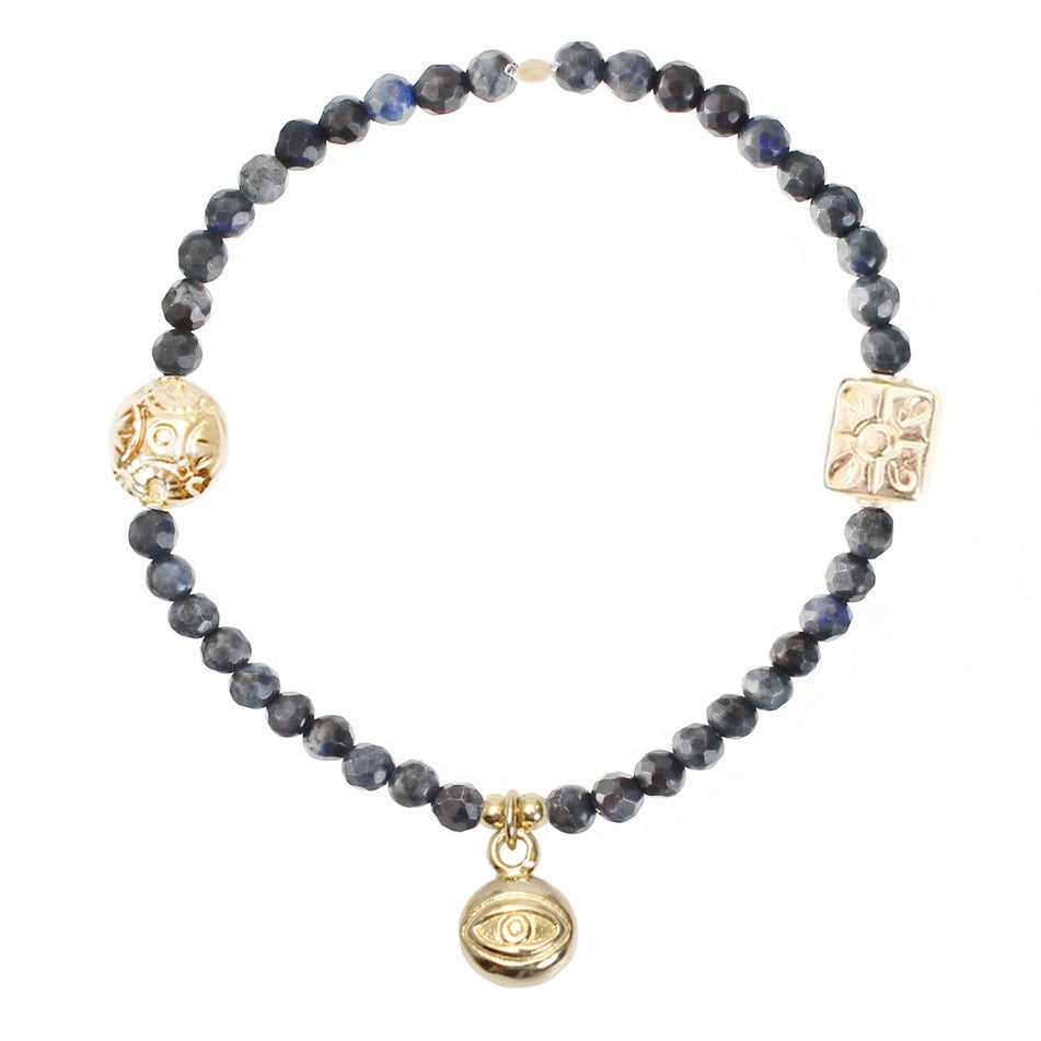 Evil Eye Charm in Gold Vermeil