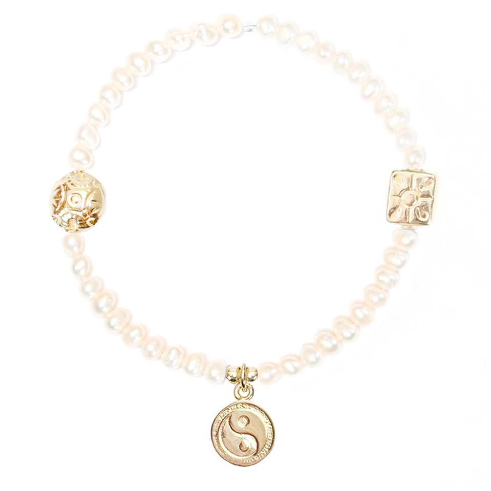 Gold Vermeil Yin Yang Charm Bracelet