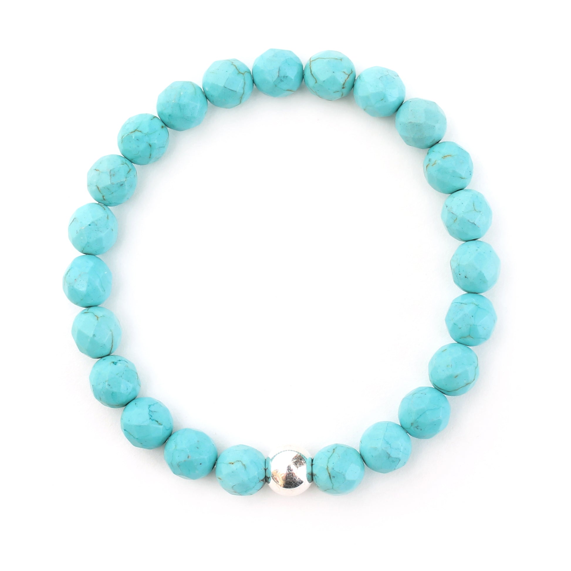 Turquoise Bracelet with Sterling Silver Ball - good charma