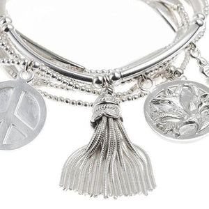 Good Charma Sterling Silver "INSPIRATION" Bracelet 6-Stack
