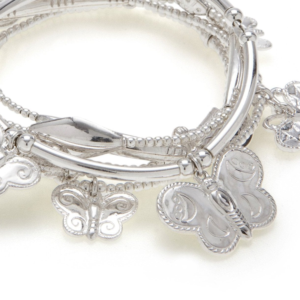 Good Charma Sterling Silver Butterfly Bracelet 6-Stack