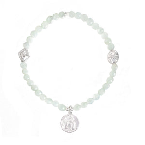 LUCKY ANGEL Coin Charm Bracelet *pick your gemstone*