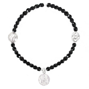 LUCKY ANGEL Coin Charm Bracelet *pick your gemstone*