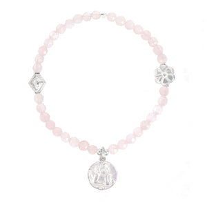 LUCKY ANGEL Coin Charm Bracelet *pick your gemstone*