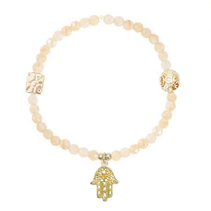 Hamsa (GOLD) Gemstone Bracelet
