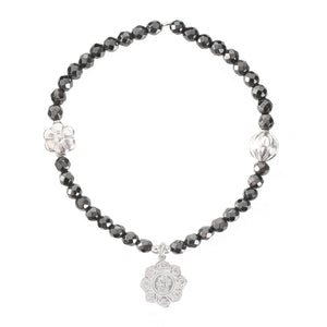 Lotus Flower Bracelet in Silver