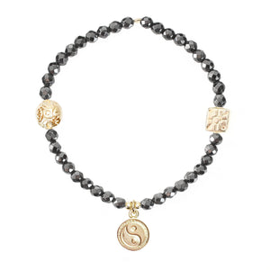 Gold Vermeil Yin Yang Charm Bracelet