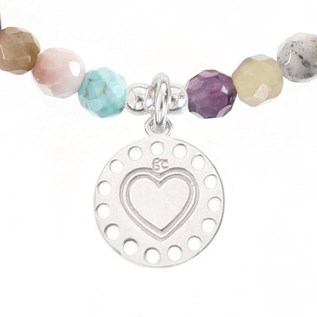Heart Medallion Charm with Gemstone