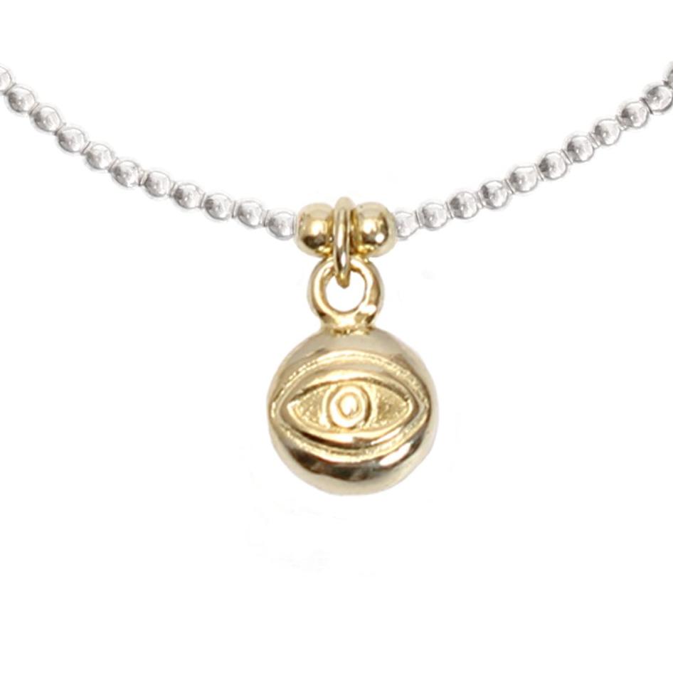 Evil Eye Charm in Gold Vermeil