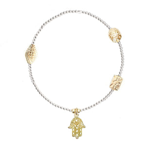 Hamsa (GOLD) Gemstone Bracelet