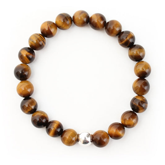 Tigers Eye Bracelet with Sterling Silver Ball - good charma