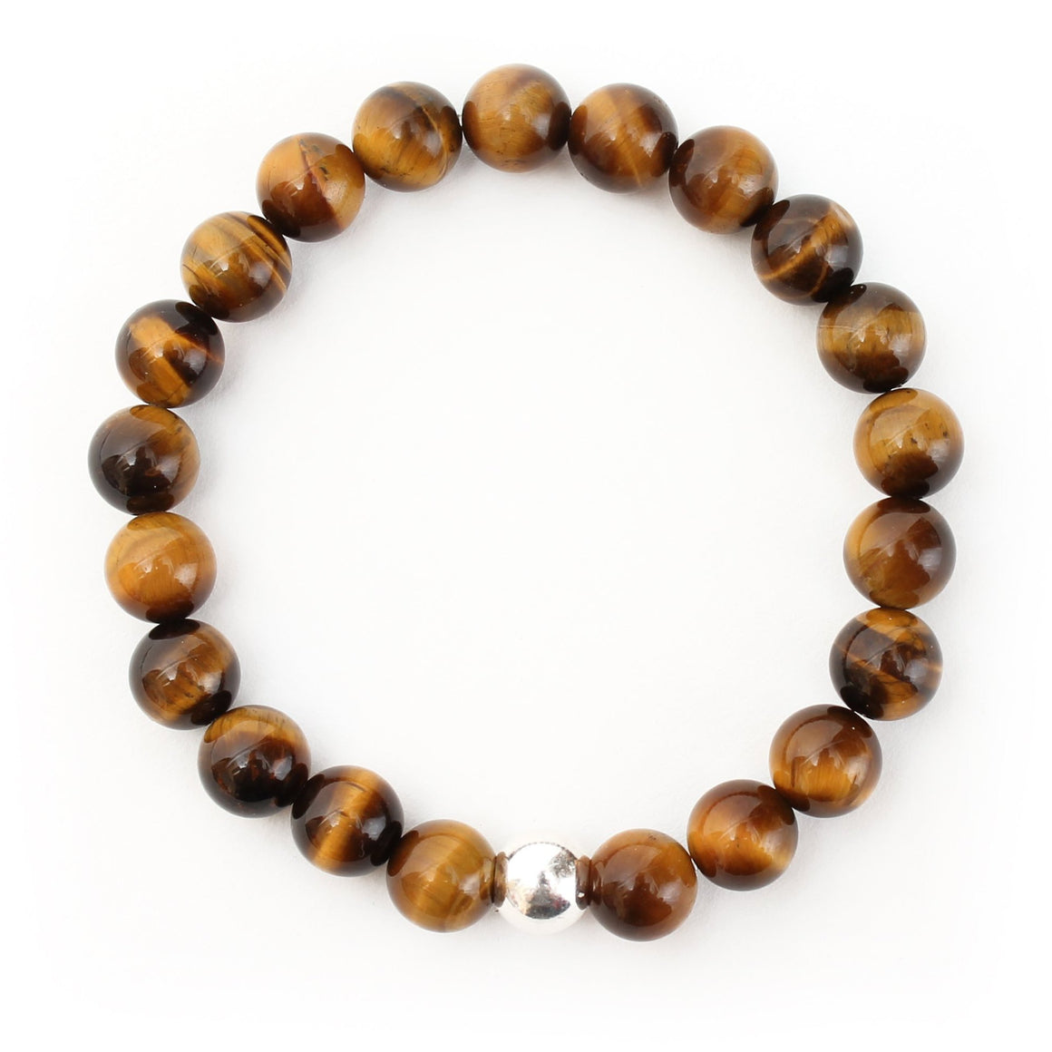 Tigers Eye Bracelet with Sterling Silver Ball - good charma