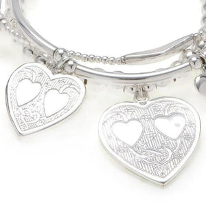 Good Charma Hearts "LOVE" Bracelet 3-Stack