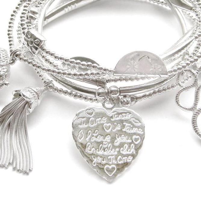 Good Charma Sterling Silver "Spirit" Bracelet 6-Stack