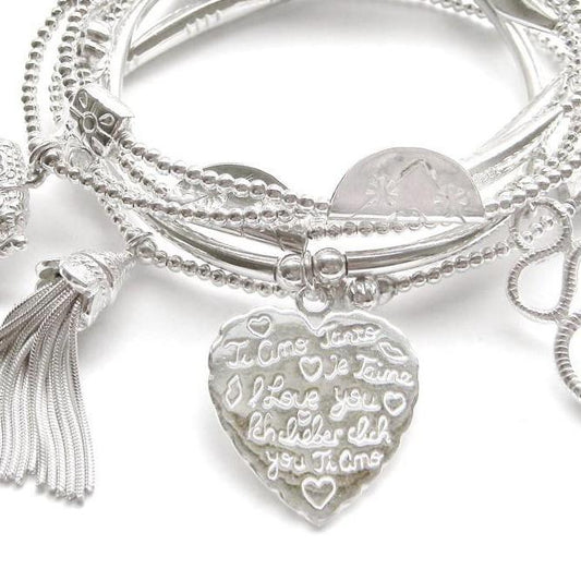 Good Charma Sterling Silver "Spirit" Bracelet 6-Stack