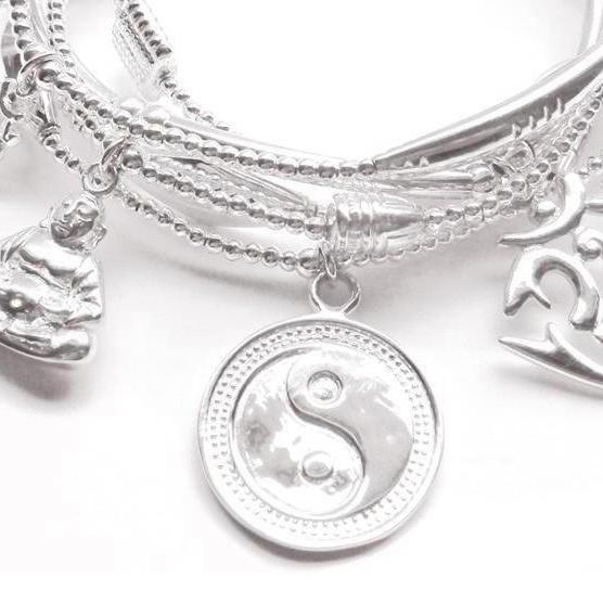 Good Charma Sterling Silver "BALANCE your SOUL and ENERGY" 6-Stack