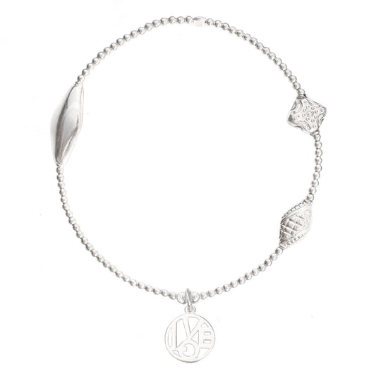 LOVE Medallion Bracelet in Sterling Silver
