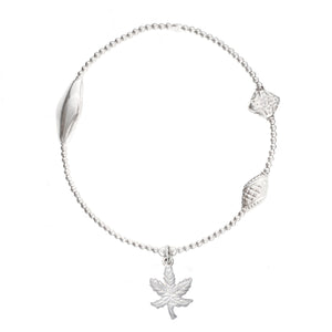 Cannabis Leaf Silver Bracelet