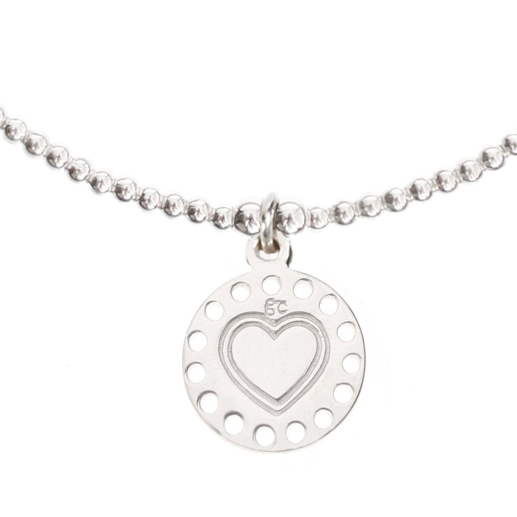 Heart Medallion Silver Bracelet - good charma
