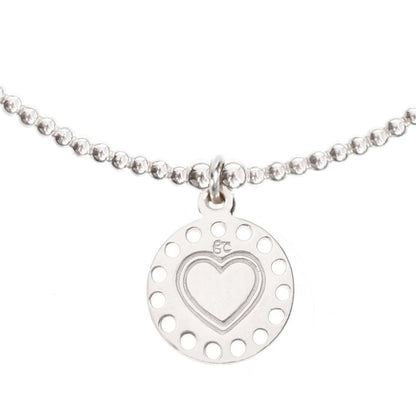 Heart Medallion Silver Bracelet - good charma