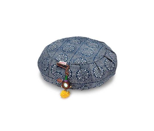 chattra Navy Bandhani Zafu Cushion